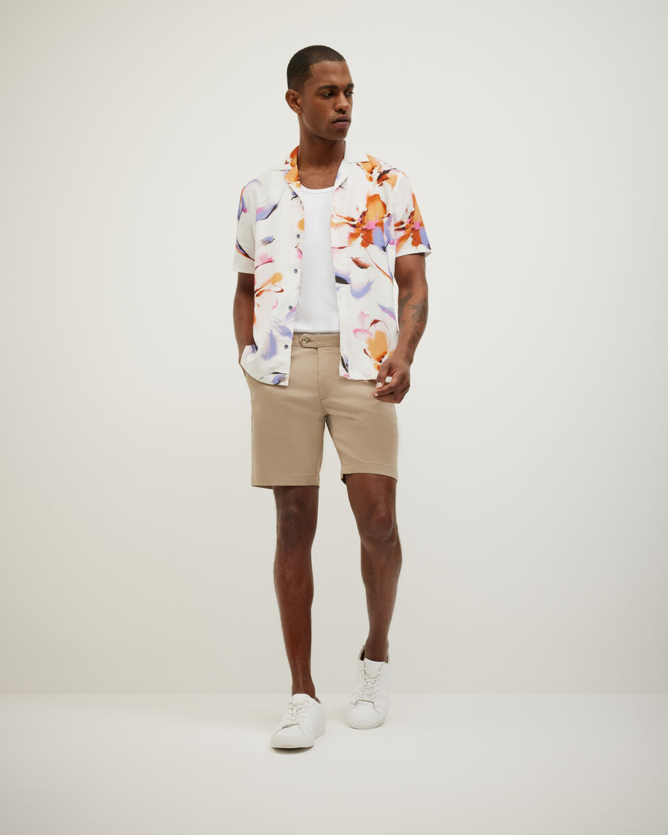 Abstract Floral Short Sleeve Shirt, , hi-res